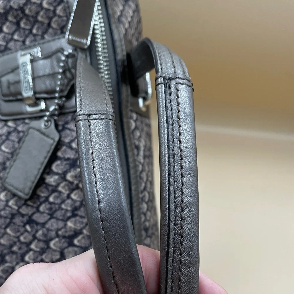 Coach Metallic Pewter Signature Satchel has G1393-F26037 Unique Coach Bag